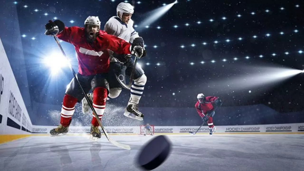 What was the first puck used in an ice hockey game made of?